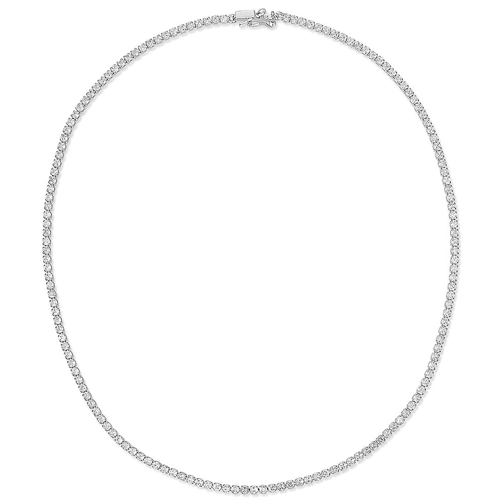 Luv Aj Silver CZ 18" Necklace with Pink Pouch